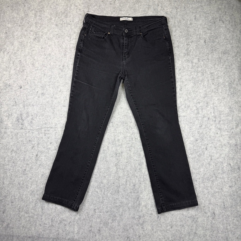 Levi’s 505 Straight Leg Jeans Women’s Casual Black Faded Denim  Pockets Waist 32